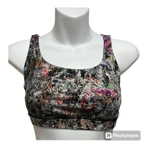 Lululemon Energy Longline Bra Medium Support B-D Cup- Floral Spray Multi Size 6